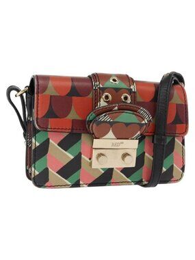 Authentic RED VALENTINO Shoulder Bag Leather Multicolor Gold